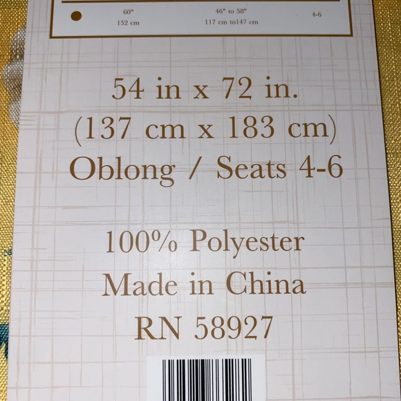 Beach seashell tablecloth,fabric tablecloth, NWT, original packaging,beach decor - Picture 6 of 11